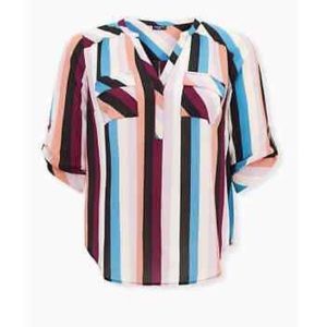 Torrid Colorful Striped Harper Blouse